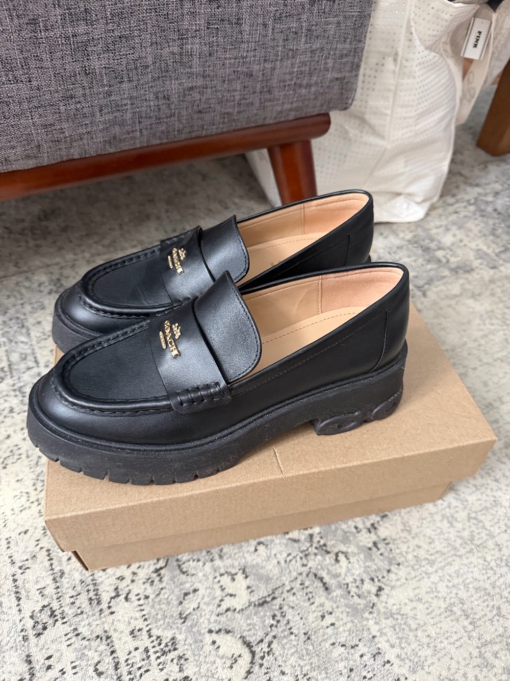 Coach Women’s Black Ruthie Platform Loafers NWT